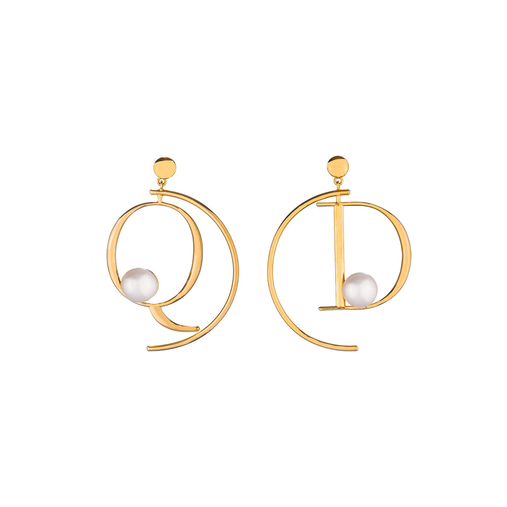 Q+D Half Hoop Earrings GOLD - QUOD