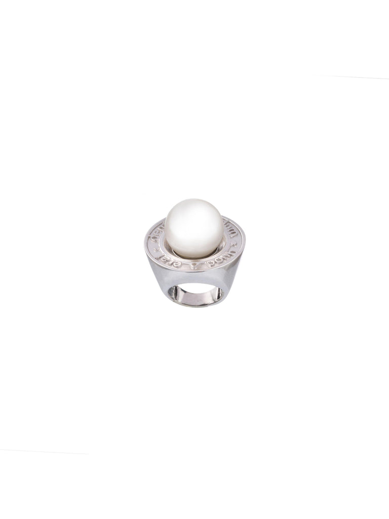QED PEARL RING SILVER - QUOD